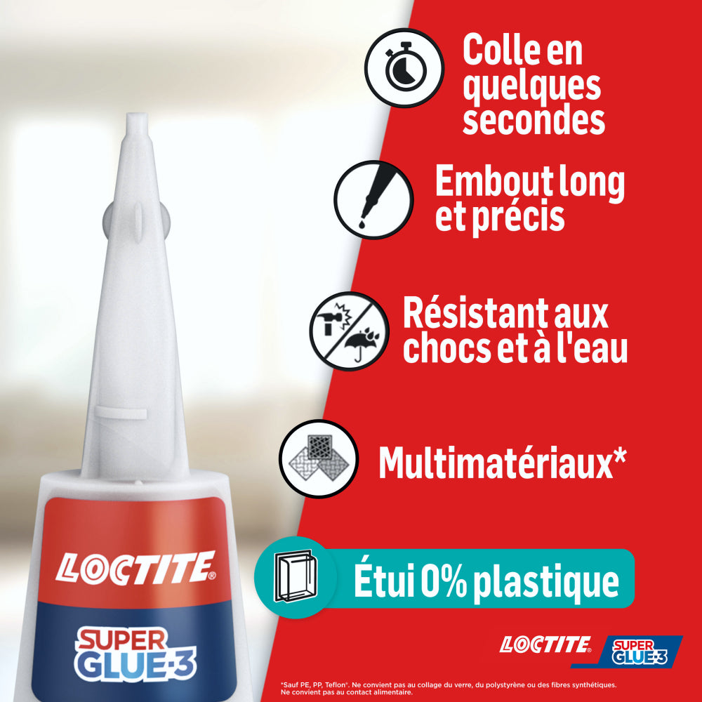 Loctite - Super Glue-3 Précision (flacon de 5 g) – Colle forte pour réparations précises – liquide tous matériaux – transparente à séchage rapide