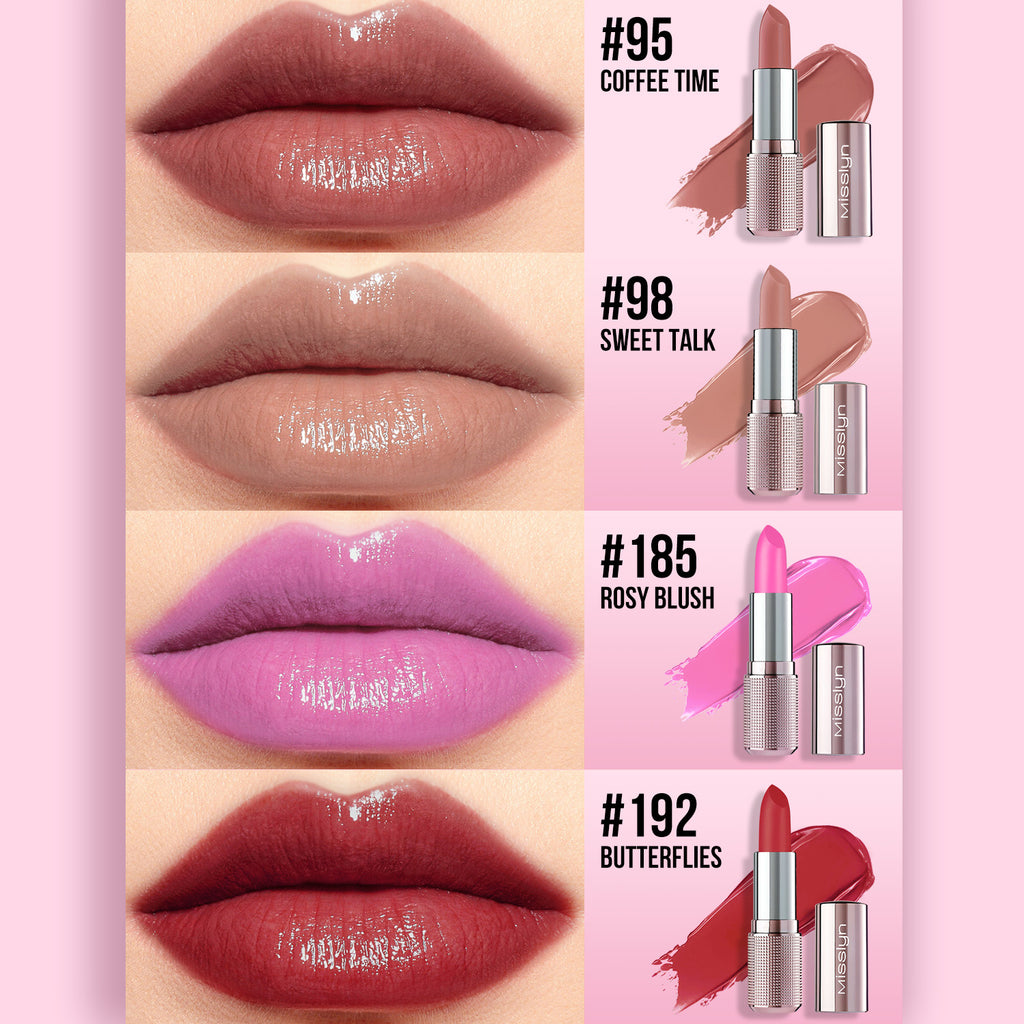 Misslyn Kiss My Lips Coffret 2 (95 Coffee Time + 98 Sweet Talk + 185 Rosy Blush + 192 Butterflies In My Stomach)