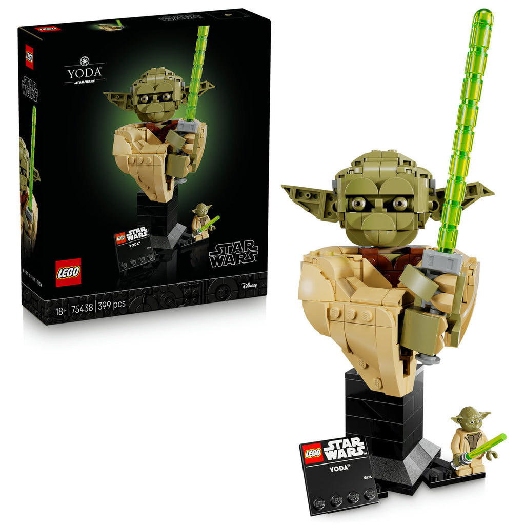LEGO Star Wars Buste de Yoda 75438 Set de Construction pour Adultes avec Accessoire de Présentation de Sabre Laser (399 Pièces)