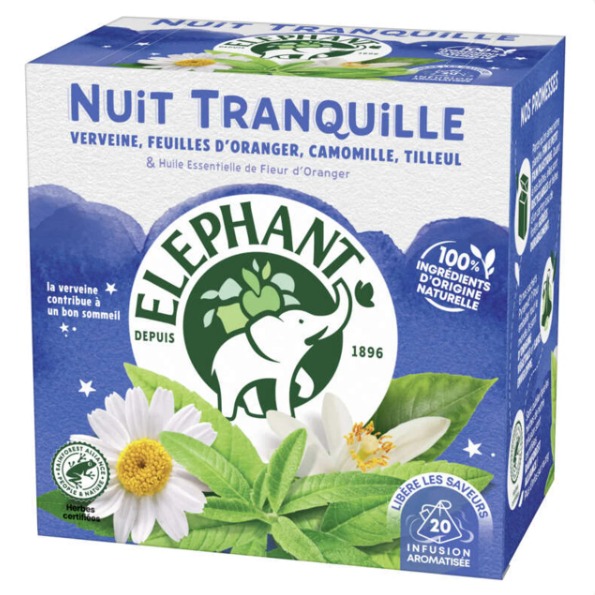 ELEPHANT Nuit tranquille miel 20 sachets