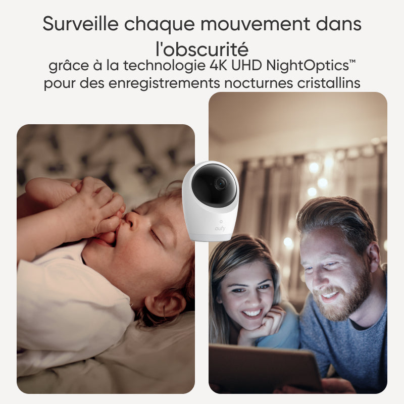 eufy Babyphone vidéo E21 avec caméra, 4K UHD, écran 5 pouces (720p), mode Wi‑Fi hybride, contrôle via application et appareil, fonction panoramique/inclinable, zoom 8x, caméra portable avec batterie