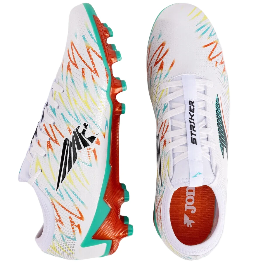 JOMA Chaussures de football Striker 25, terrain ferme (FG), blanc (mat), pointure 43