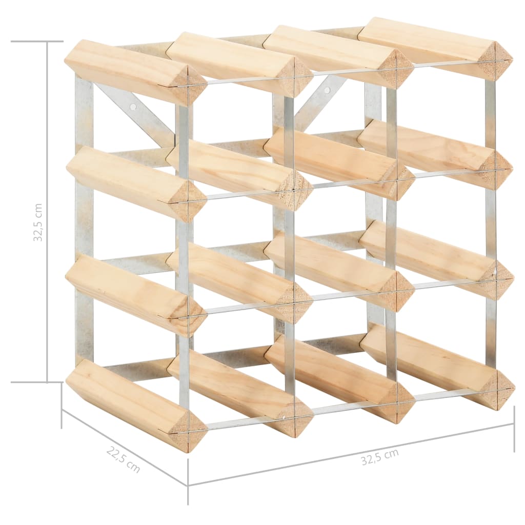 Casier à vin combiné autoportant en bois et acier galvanisé à 3×3 compartiments pour 12 bouteilles, adapté au bar de maison et à la cuisine