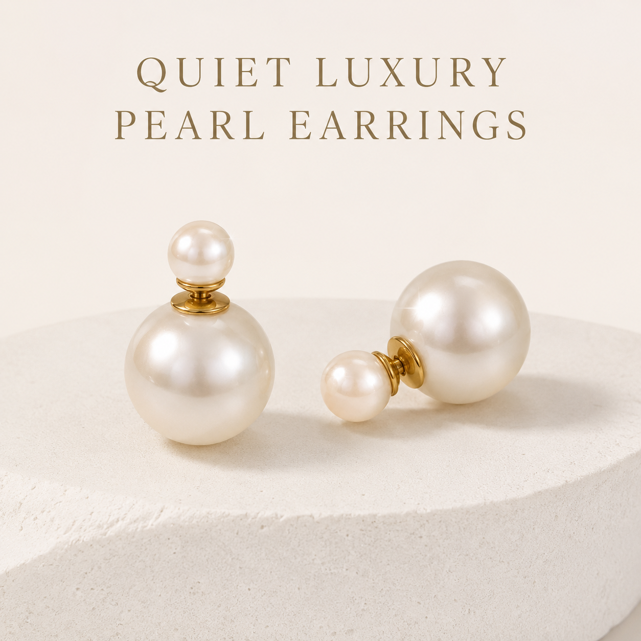 VoxorAI Boucles d'oreilles australiennes classiques à double perle blanche style double, puces d'oreilles, boucles d'oreilles pendantes, bijou de luxe haut de gamme