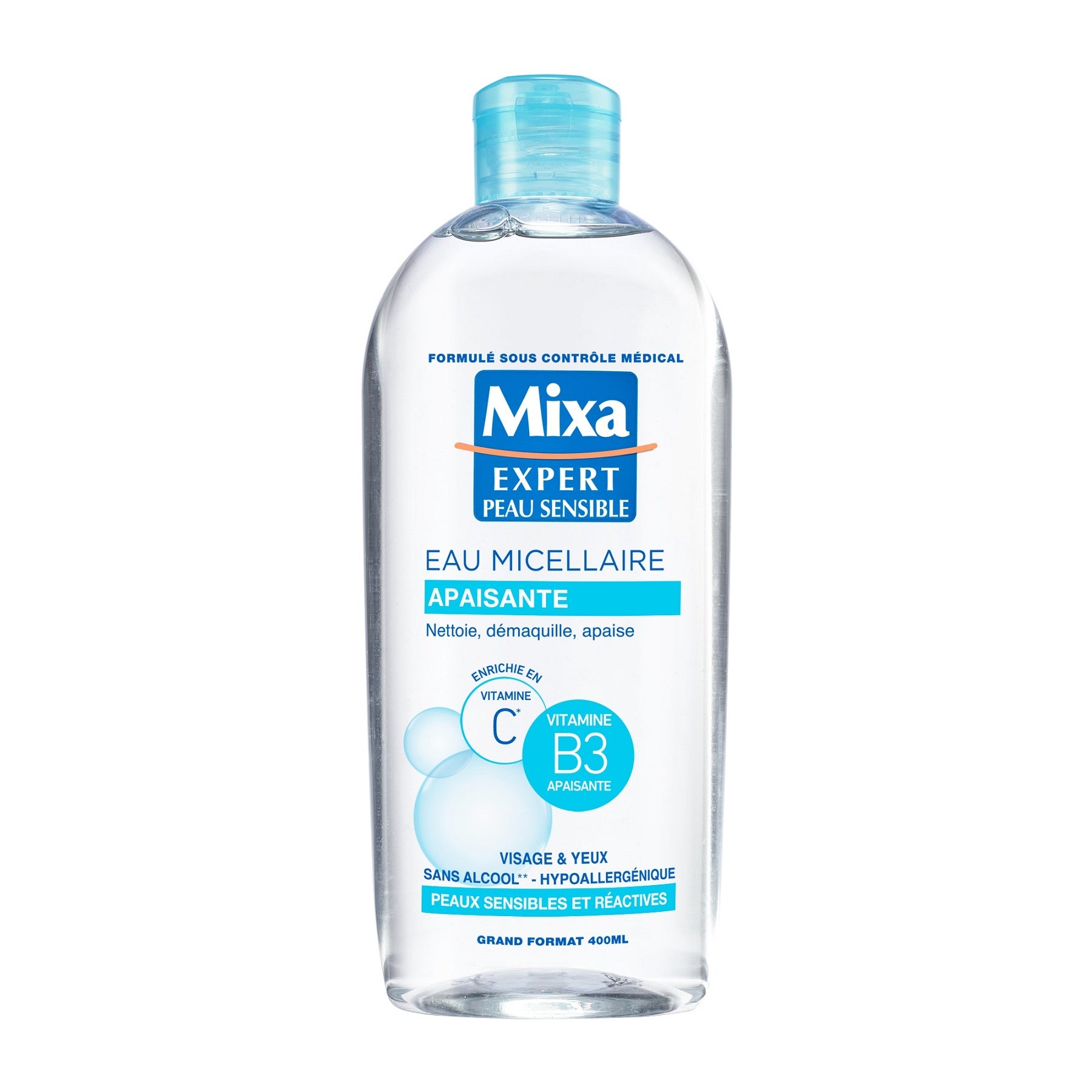 MIXA Eau Micellaire Physiologique Apaisante Peaux Très Sensibles et Réactives 400ml