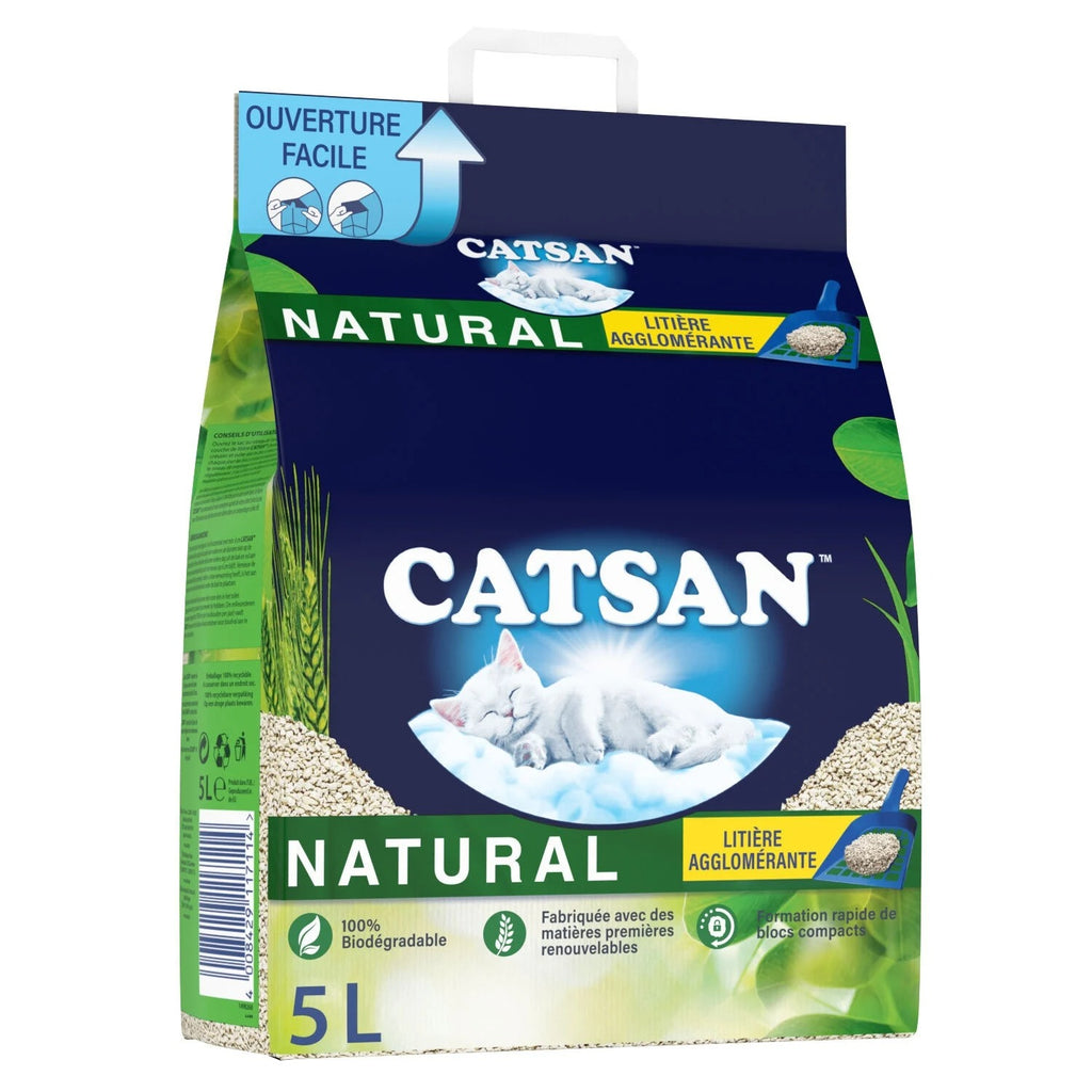 CATSAN™ NATURAL Agglomérante Litière Végétale pour chat 5L