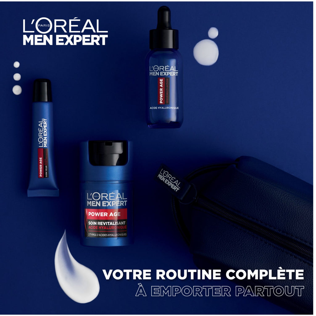 L'Oréal Paris Men Expert Power Age Trousse Routine Experte Anti-Âge (Sérum Multi-Action 30 ml + Soin Hydratant Visage 50 ml + Soin Yeux 15 ml)