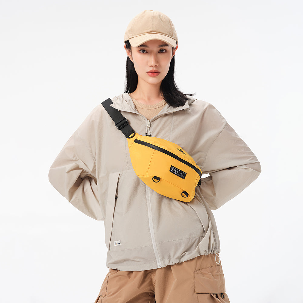 PELLIOT Sac banane quotidien Unisexe Sport Extérieur Mains Libres Pratique – Chaud et accrocheur, Jaune d’automne