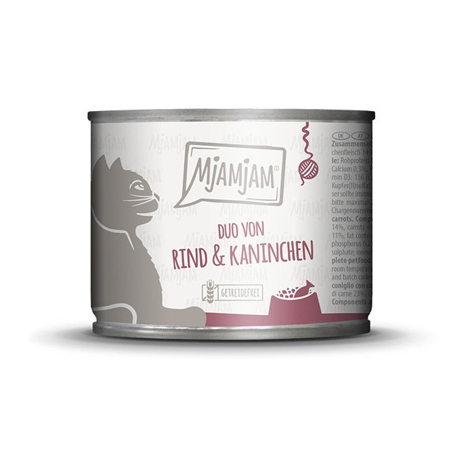MjAMjAM Duo Aliment humide pour chat Bœuf lapin carotte 200 g
