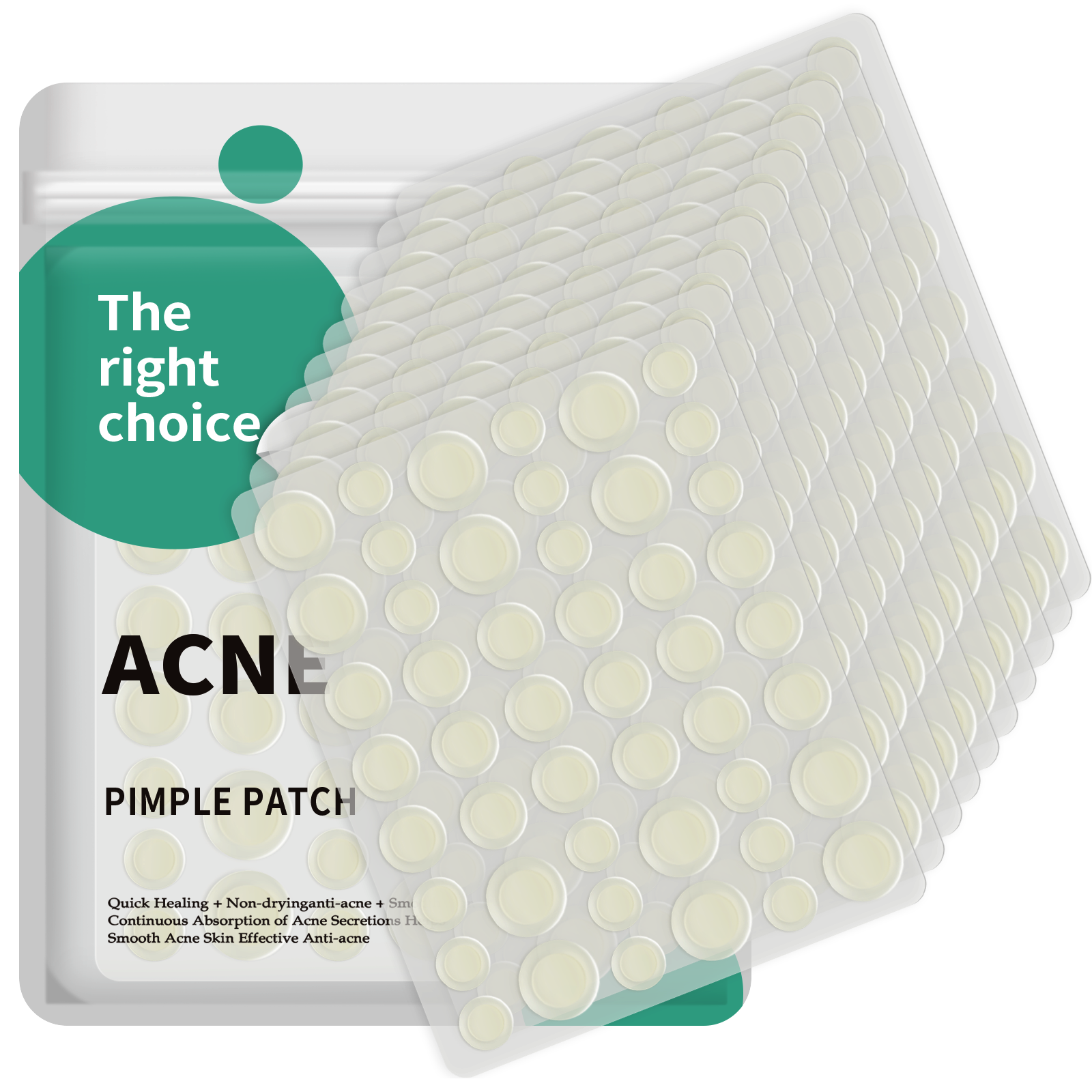 GAONLY Lot de 48 patchs anti-acné pour le visage - 10 feuilles