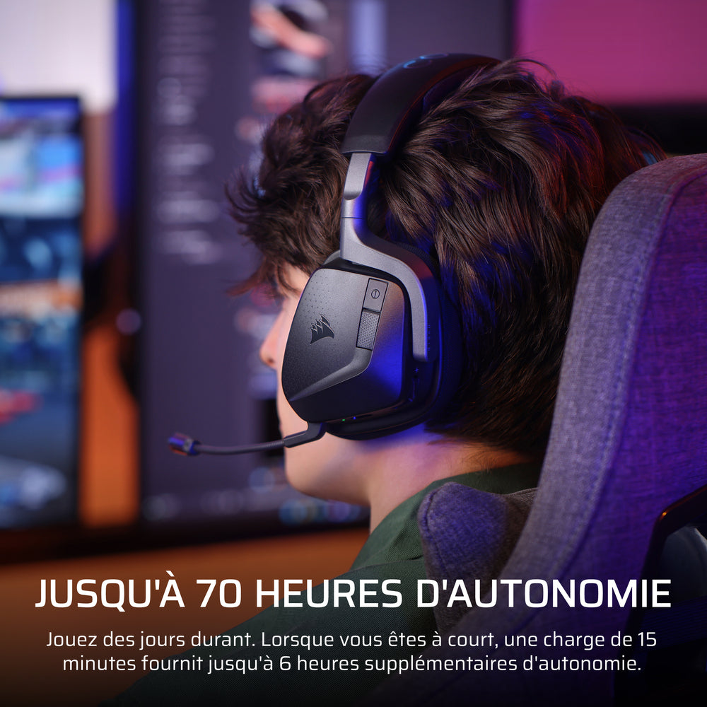 CORSAIR VOID MAX v2 Casque Gaming sans fil - Micro rabattable - Carbone
