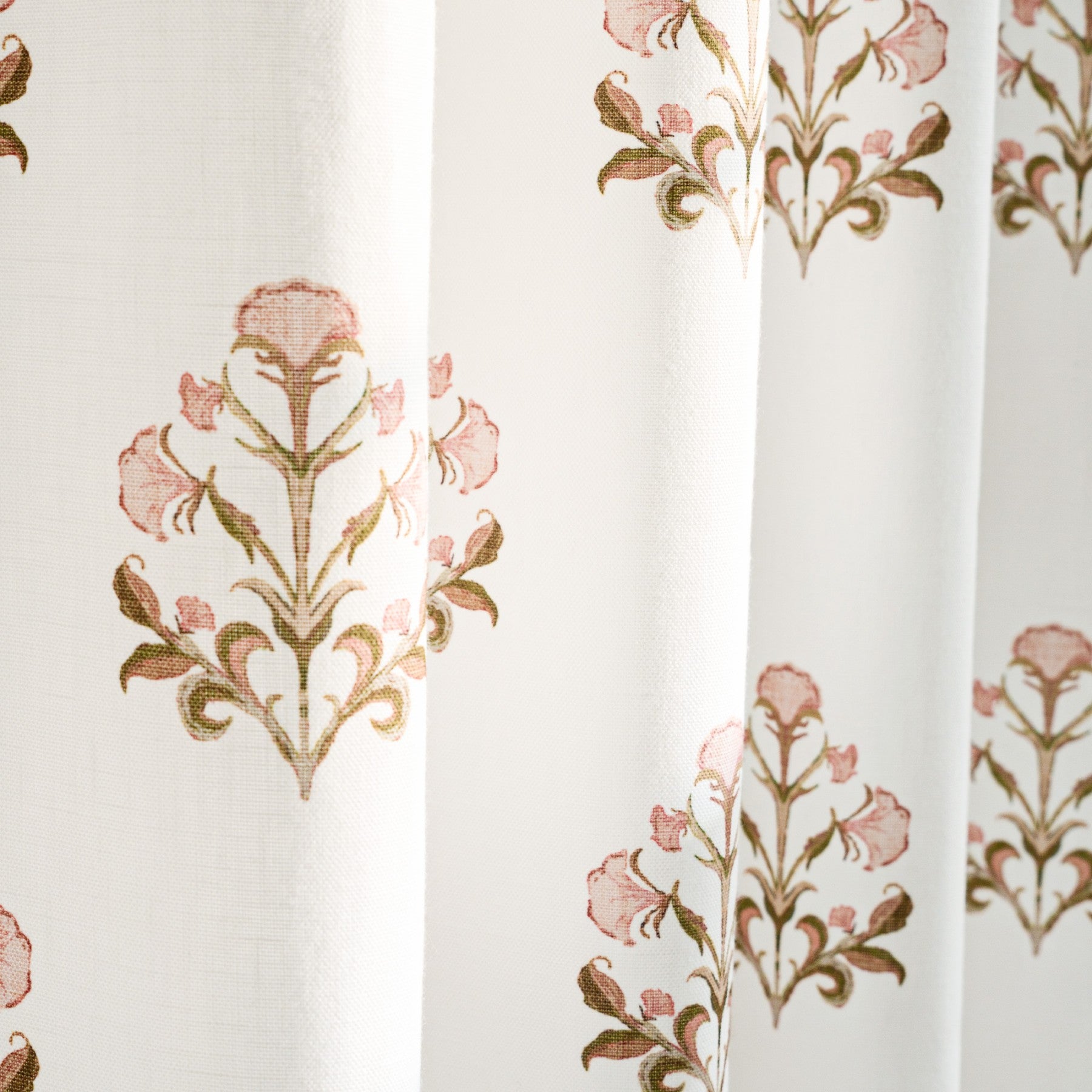 PONY DANCE Rideaux floraux à œillets arrière et poche pour tringle, rideaux de fenêtre imprimé botanique style maison de campagne pour salon chambre, 2 panneaux, l 132 x L 220 cm, rose mandarine