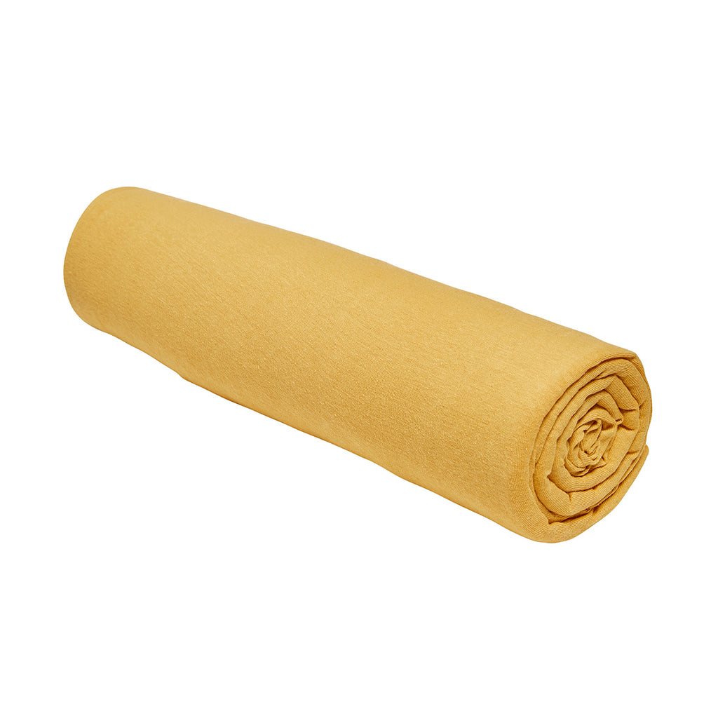 TODAY Essentiel Drap-housse en jersey 90 x 190 cm (+25 cm de profondeur) - Ocre