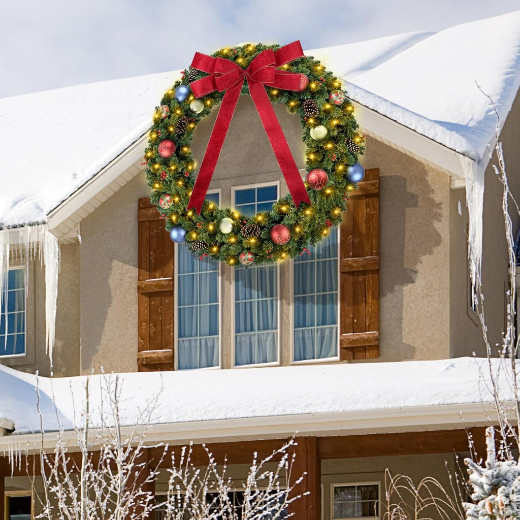 DDHS Couronne de Noël 60 pouces avec lumières - 1 pièce