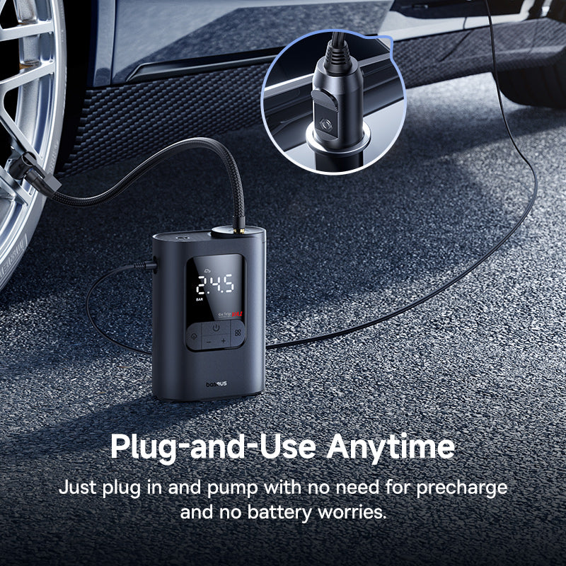 Baseus GoTrip VA1 pompe à air filaire ultra-mini 22 cylindres noir cosmos (comprend : tuyau d'air x1, embouts x3, câble de charge voiture x1)