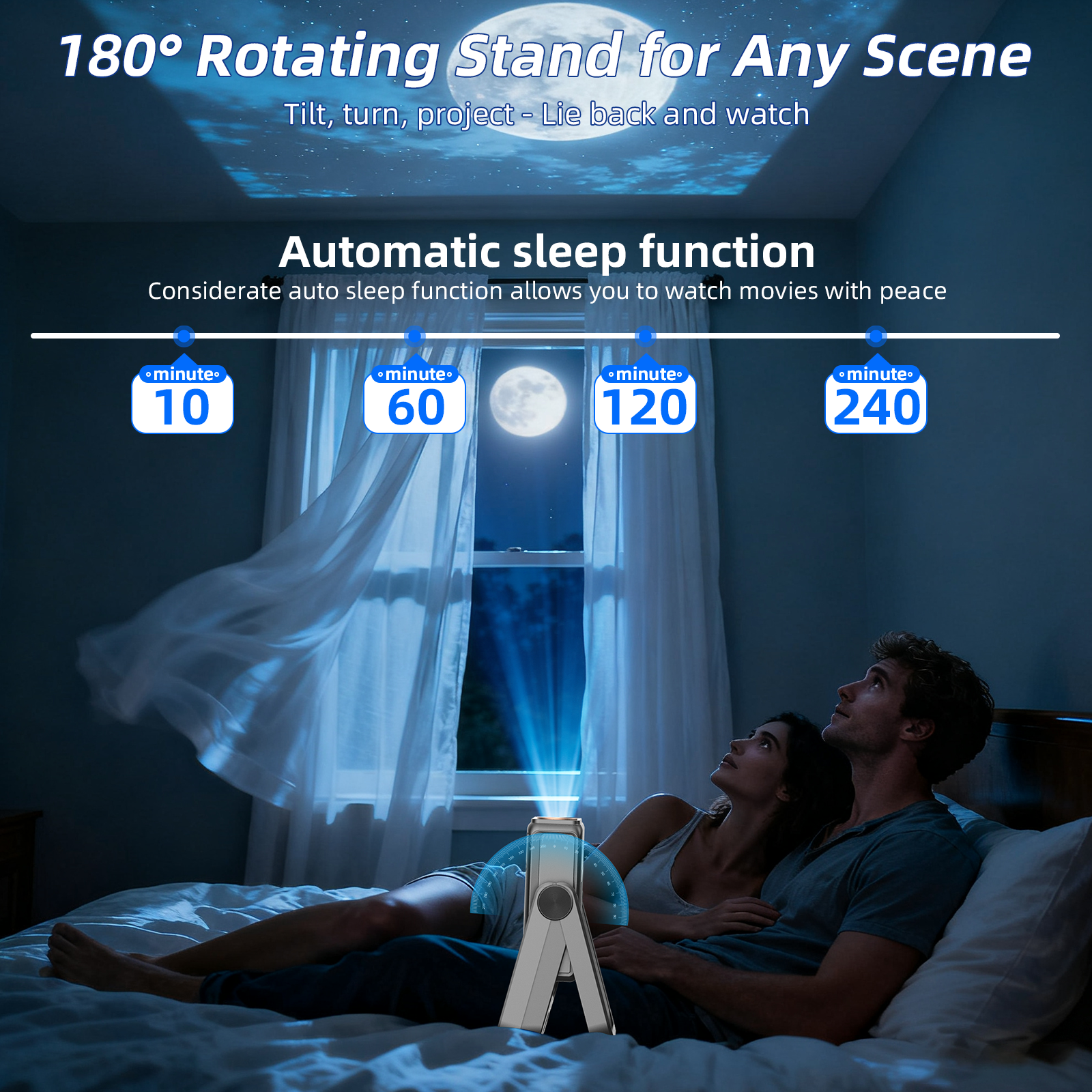 XBJ Projecteur d'extérieur XBJ avec tablette tactile, écran de 300 pouces, 1080P/4K, avec système Android, 900 ANSI, WiFi 6, compatible avec PS5/Switch, A5Pro - Gris