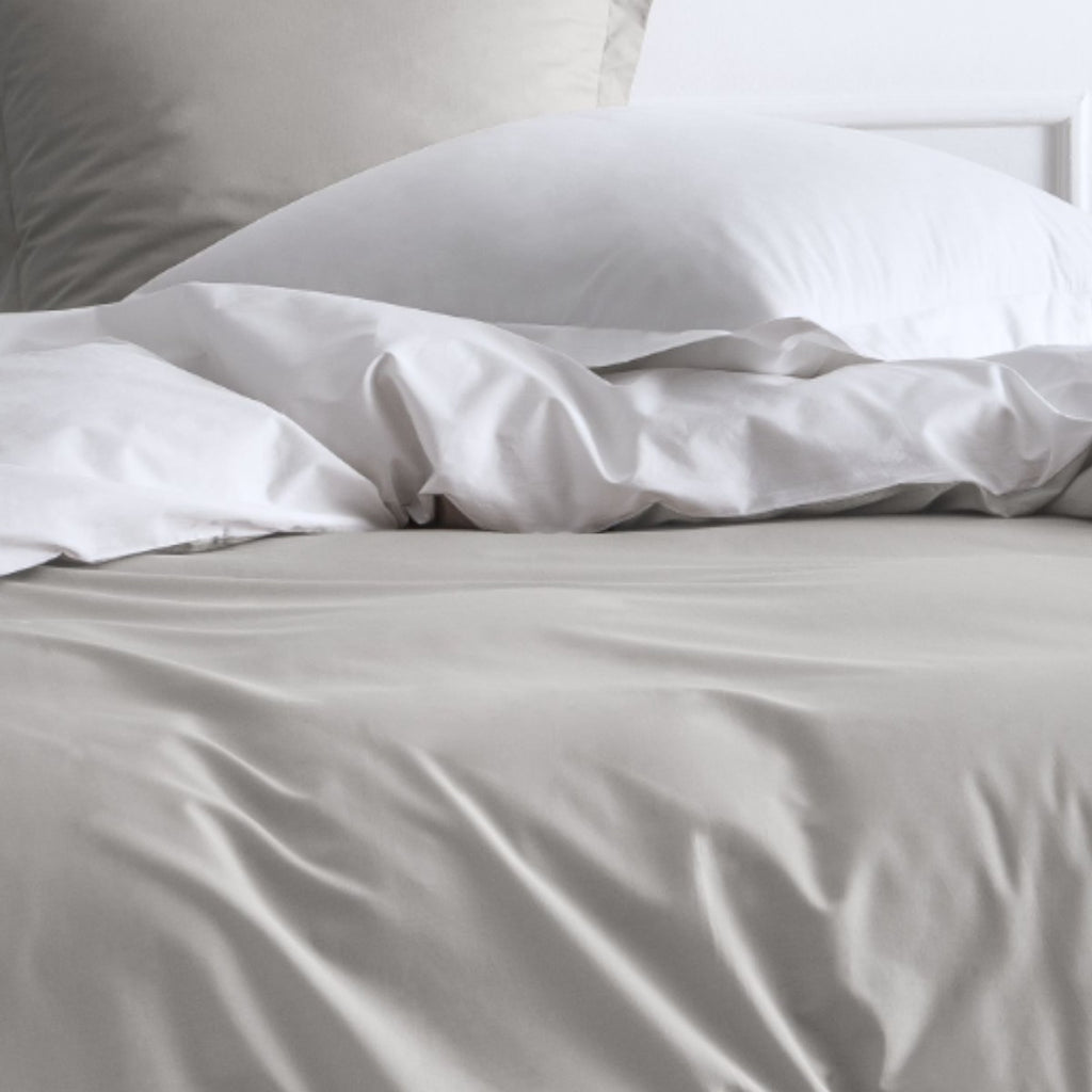 TODAY Parure de lit double 240 x 260 cm - Percale - Bicolore craie/sable de plage
