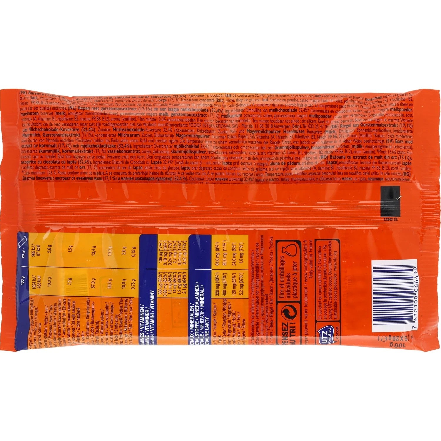OVOMALTINE Barres énergétiques 5x20g
