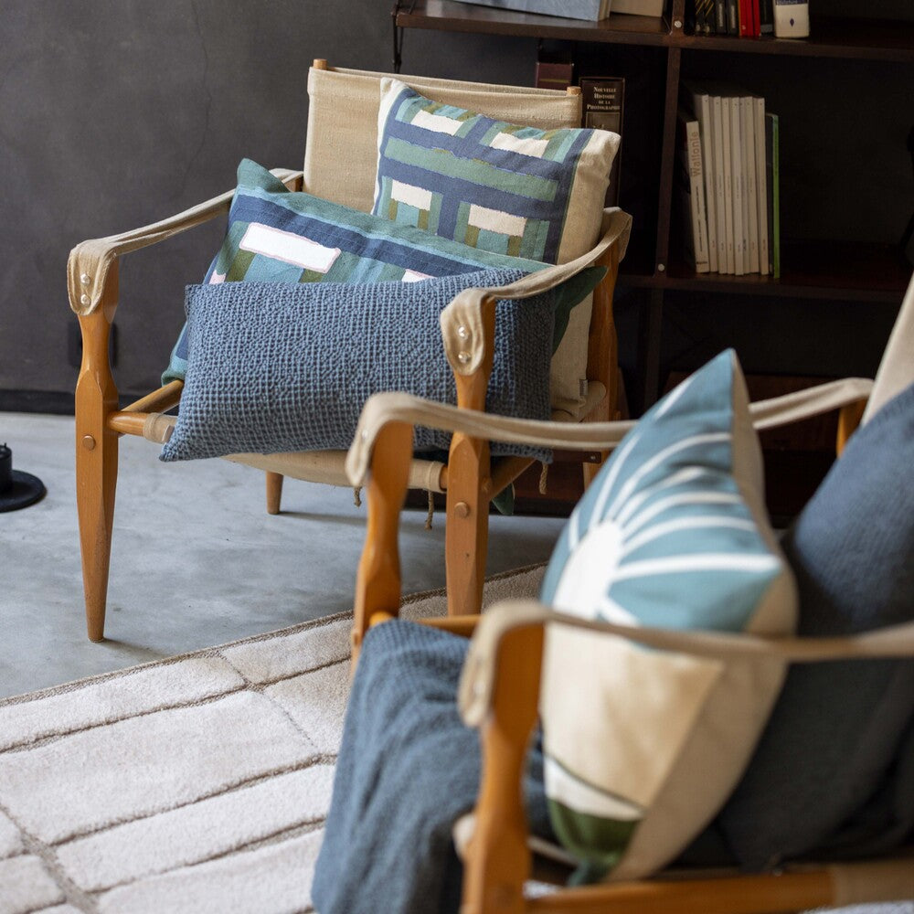 Vivaraise TAHO HOUSSE DE COUSSIN IMPRIMEE VERT DE GRIS