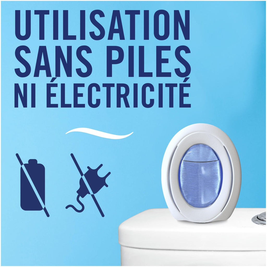 Febreze Petit Coin, Désodorisant WC En Continu (7.5ml x2), Parfum Eveil Printanier, Combat Les Odeurs, Fraîcheur Jusqu'à 50 Jours