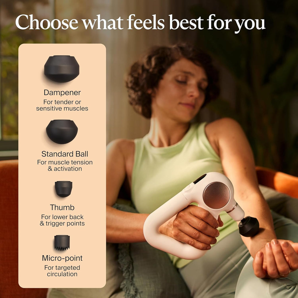 Theragun Sense - Pistolet de massage à percussion - Appareil de massage des tissus profonds pour un usage personnel avec exercices de respiration préinstallés pour le soulagement du stress, Blanc