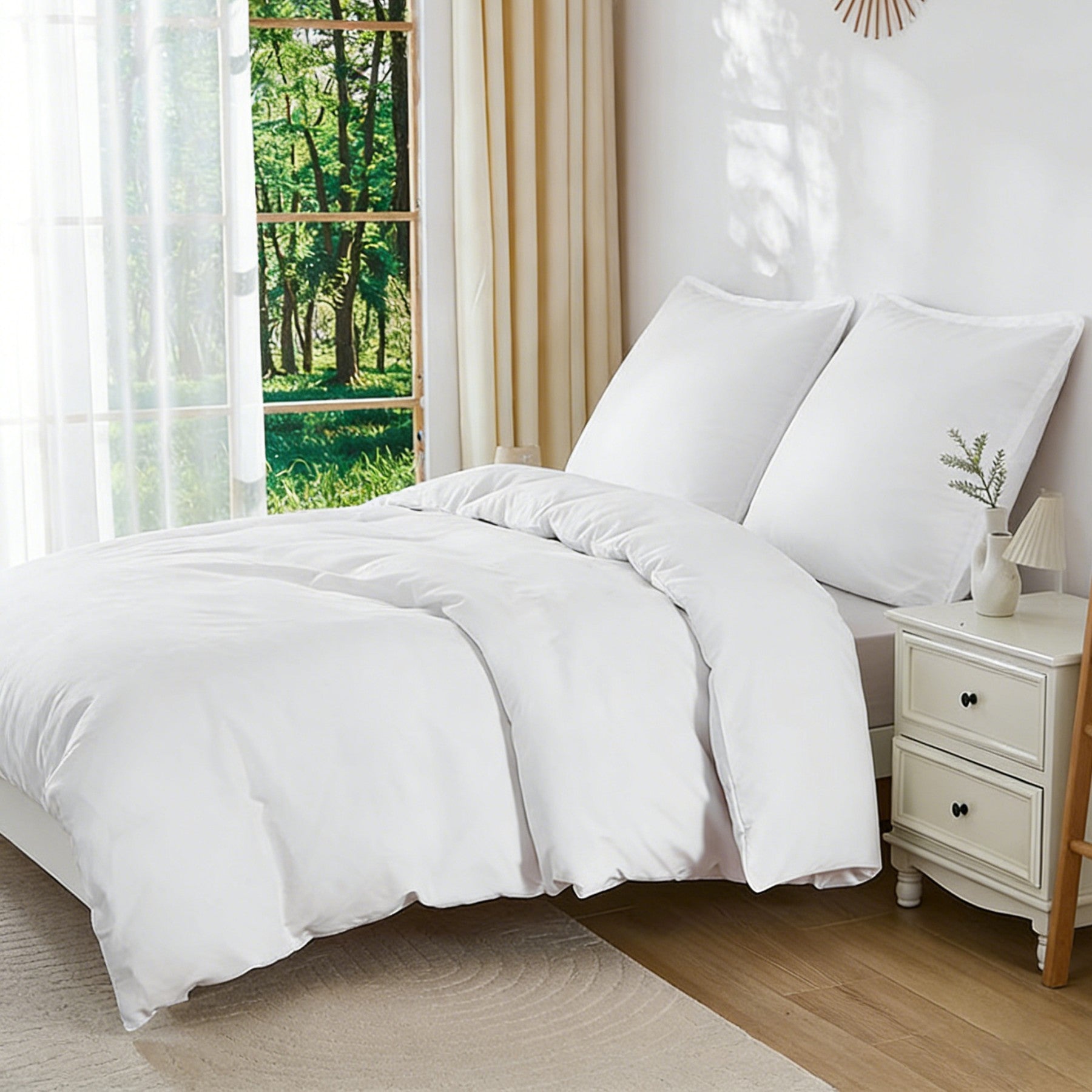 LEBONSOIR Parure de lit avec housse de couette respirante durable douce confortable avec fermeture éclair 200 x 200 cm / 80 x 80 cm x 2 3 pièces Comprend 1 housse de couette et 2 taies