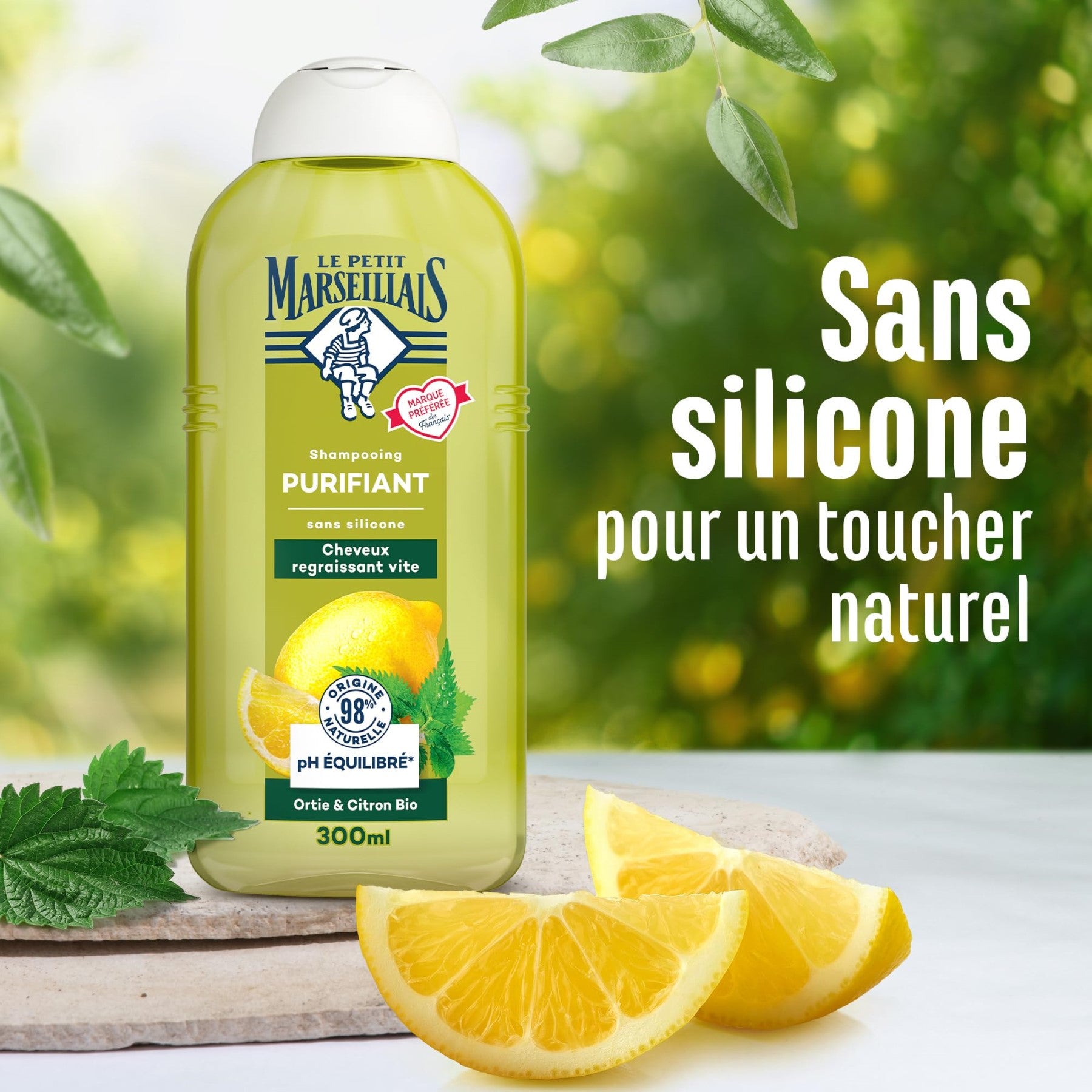 Le Petit Marseillais Shampoing Purifiant Ortie Et Citron Bio Flacon 300 ml