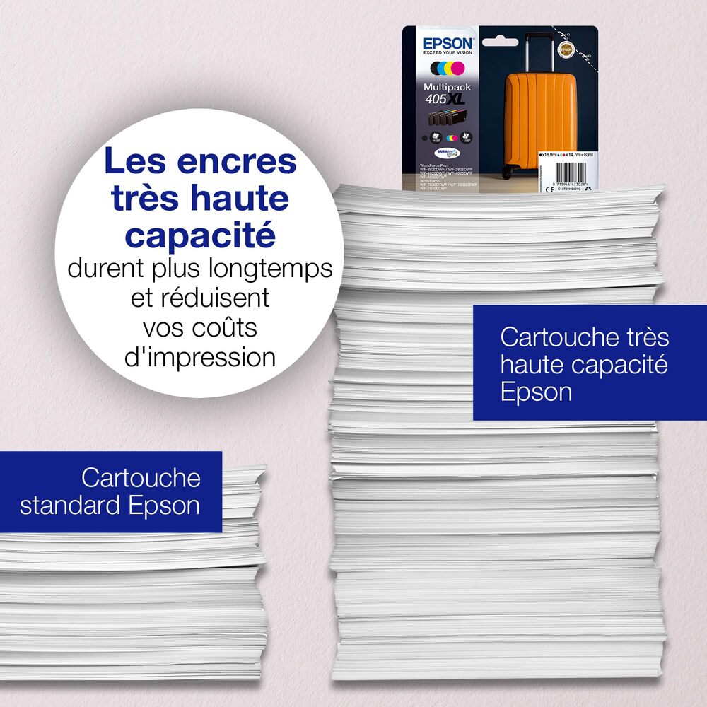Cartouche d'encre Epson 405 DURABrite Ultra 1 pièce Originale Rendement standard Noir, Cyan, Magenta, Jaune