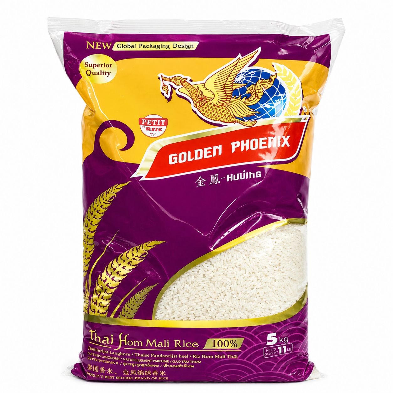 GOLDEN PHOENIX Riz jasmin parfumé thaïlandais - 5 kg
