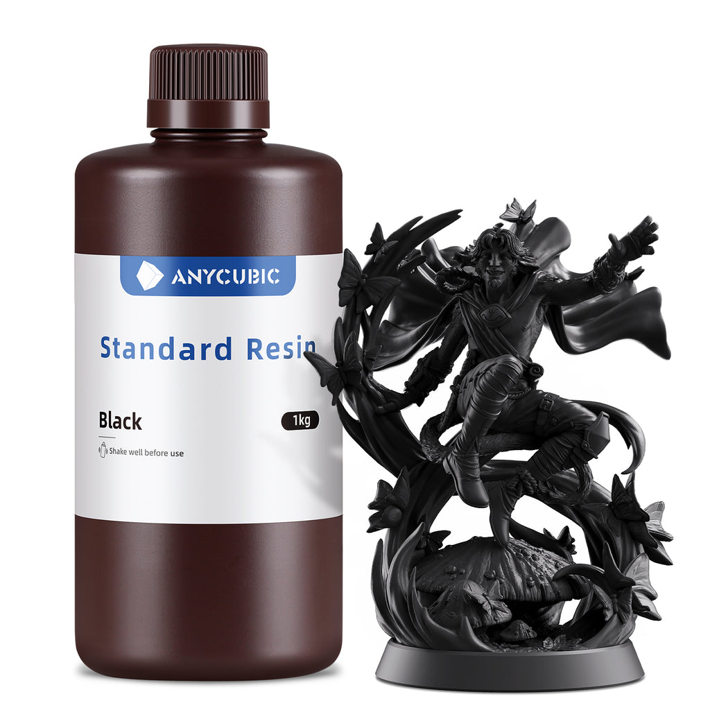 Résine Standard Anycubic 405nm UV à Durcissement Rapide pour Imprimantes 3D LCD/DLP/SLA (Noir, 1 kg)