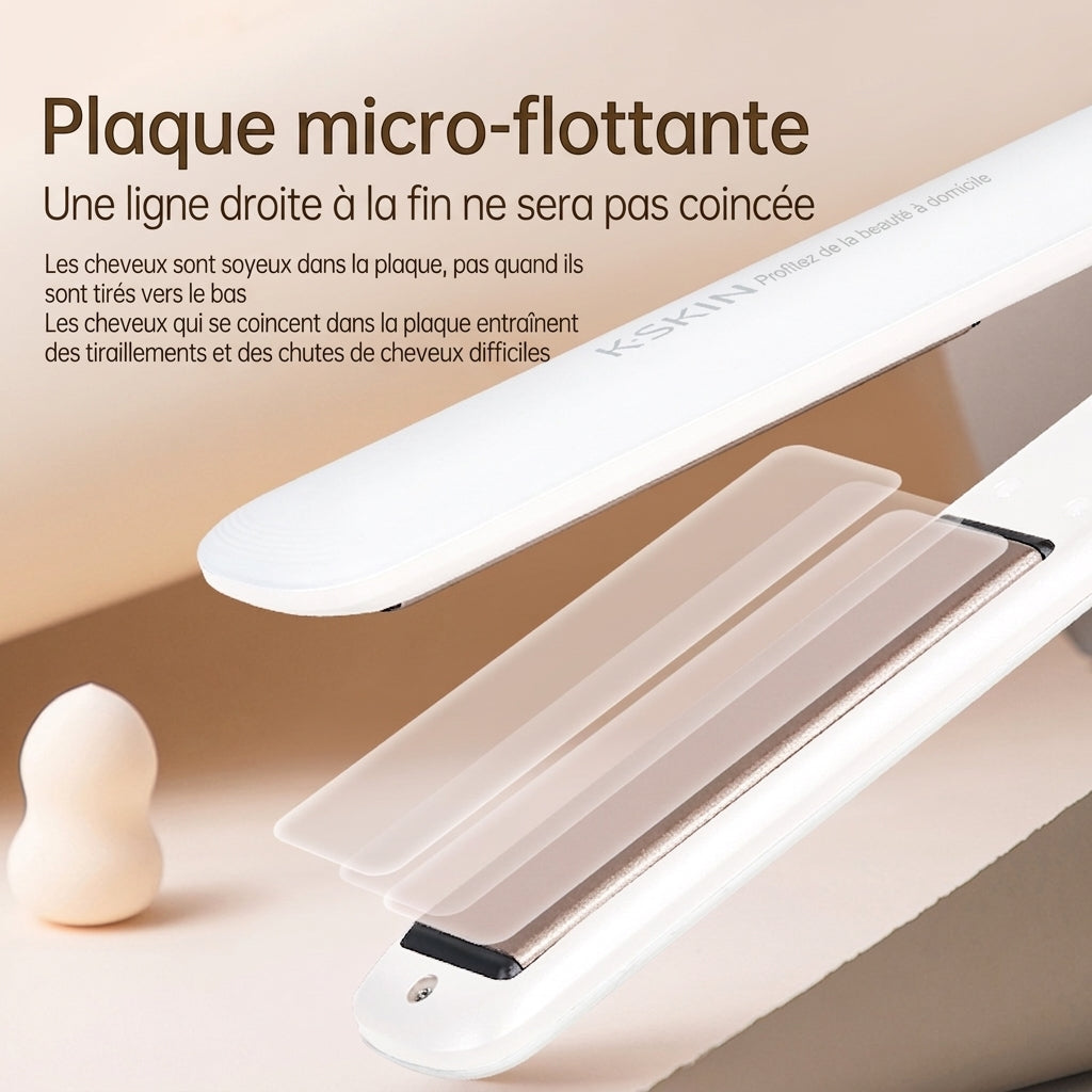 K·SKIN KD280 Lisseur/Fer à lisser, Soin des cheveux aux 20 millions d'ions négatifs + Chauffage rapide en 30 secondes, Neuf réglages de température de 120 à 200℃