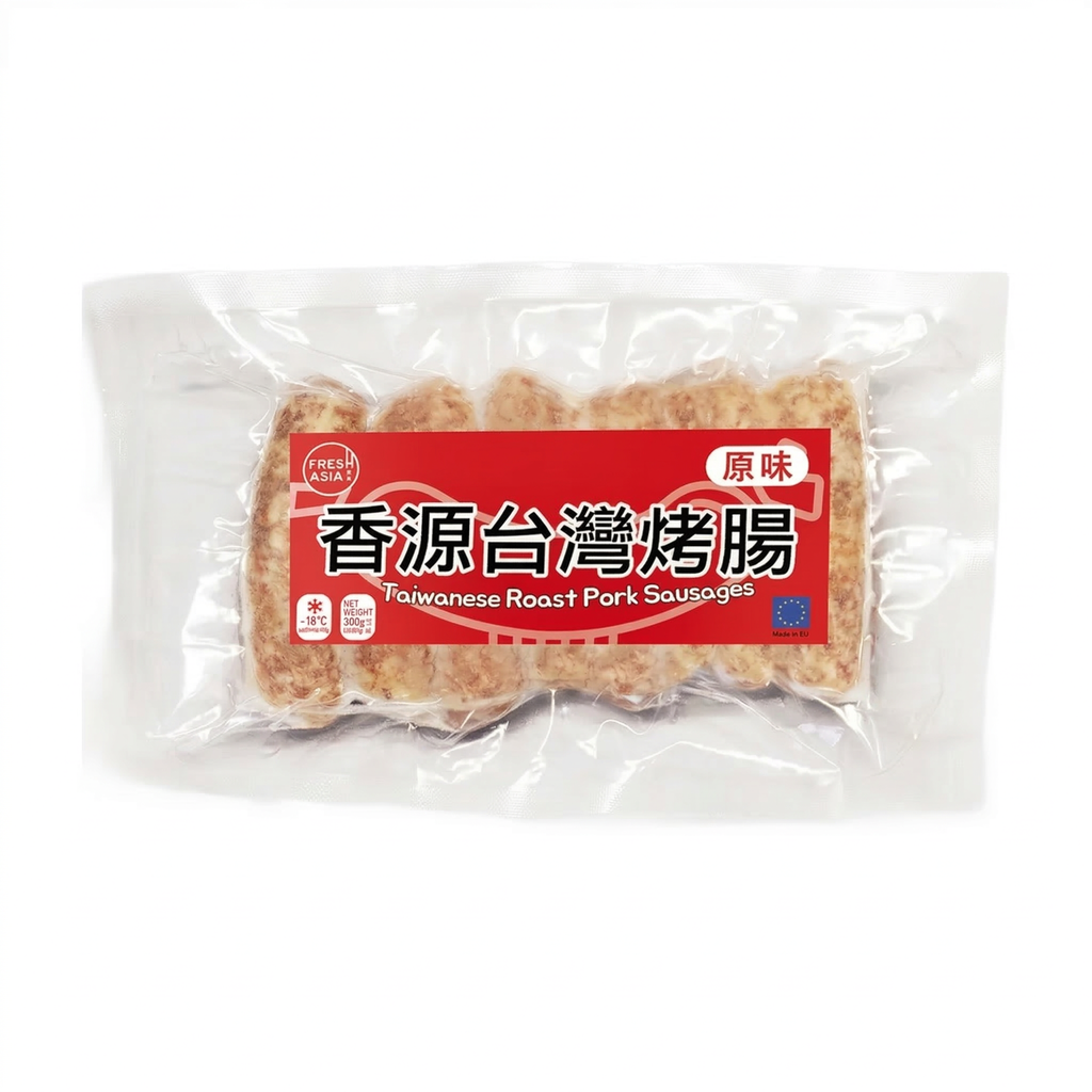 FRESHASIA Saucisse de porc rôti de Taïwan, saveur originale, 300 g