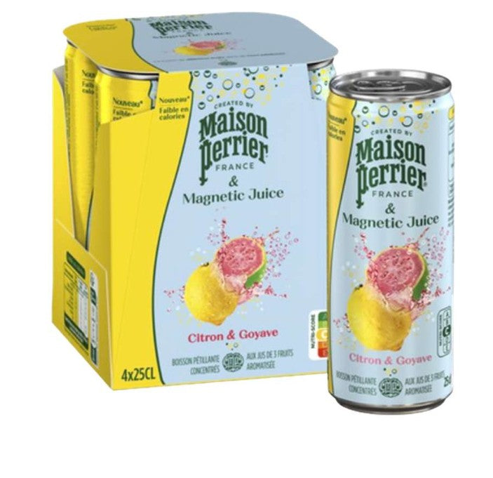 Perrier Magnetic Eau gazeuse aromatisée citron et goyave - 4 x 25 cl