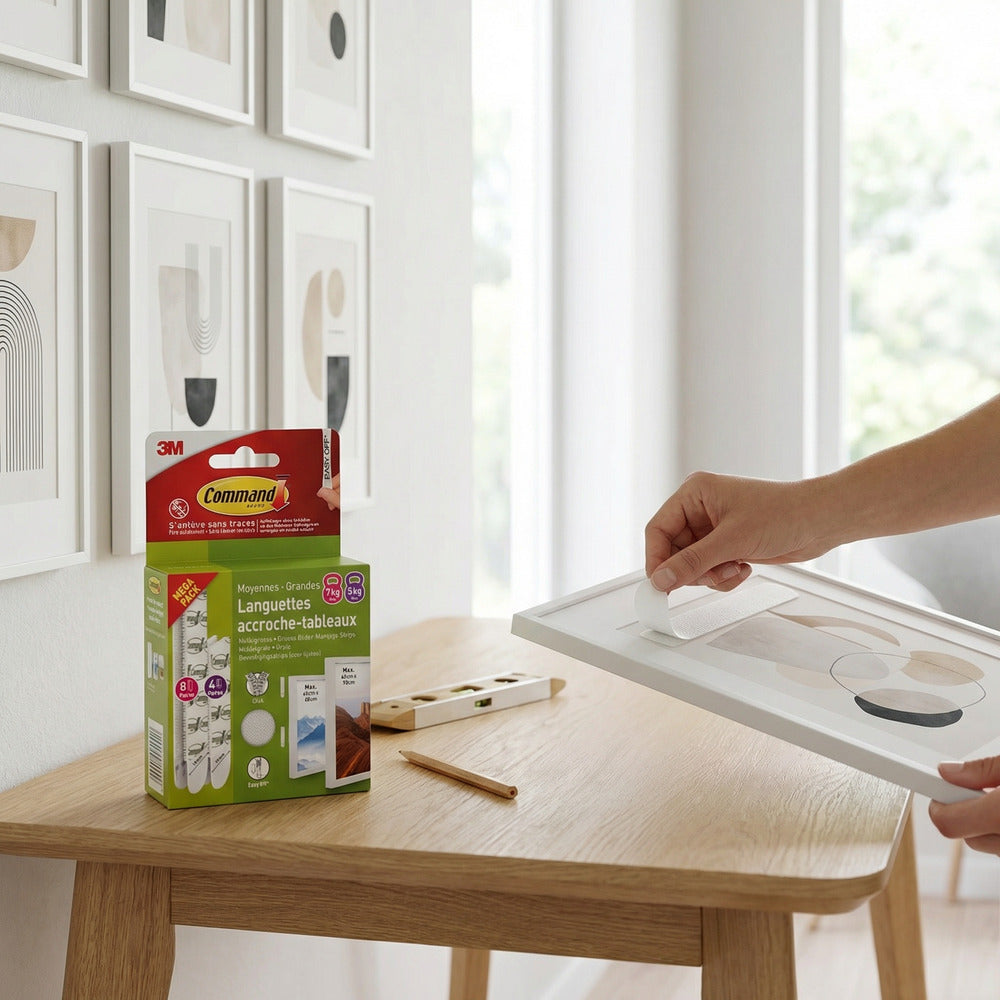 3M Command™ Multi-Pack de languettes accroches tableaux larges et moyennes - 4 + 8 pièces