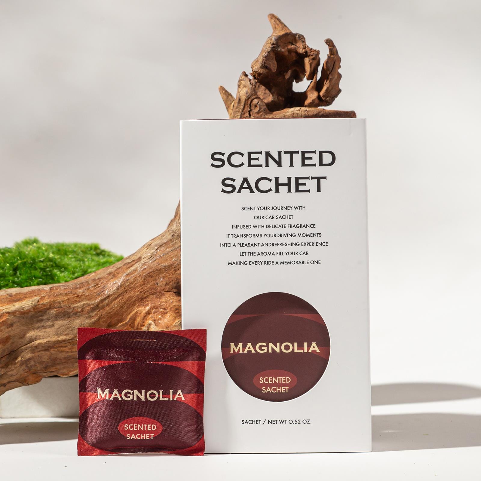 Zooly Ensemble de sachets parfumés pour voiture Branche verte de magnolia (Rouge) 12 g 1 ensemble