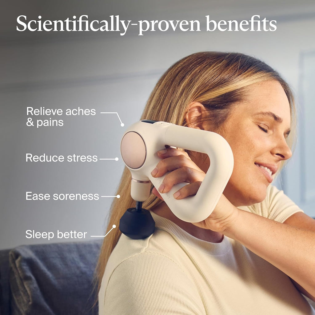 Theragun Sense - Pistolet de massage à percussion - Appareil de massage des tissus profonds pour un usage personnel avec exercices de respiration préinstallés pour le soulagement du stress, Blanc