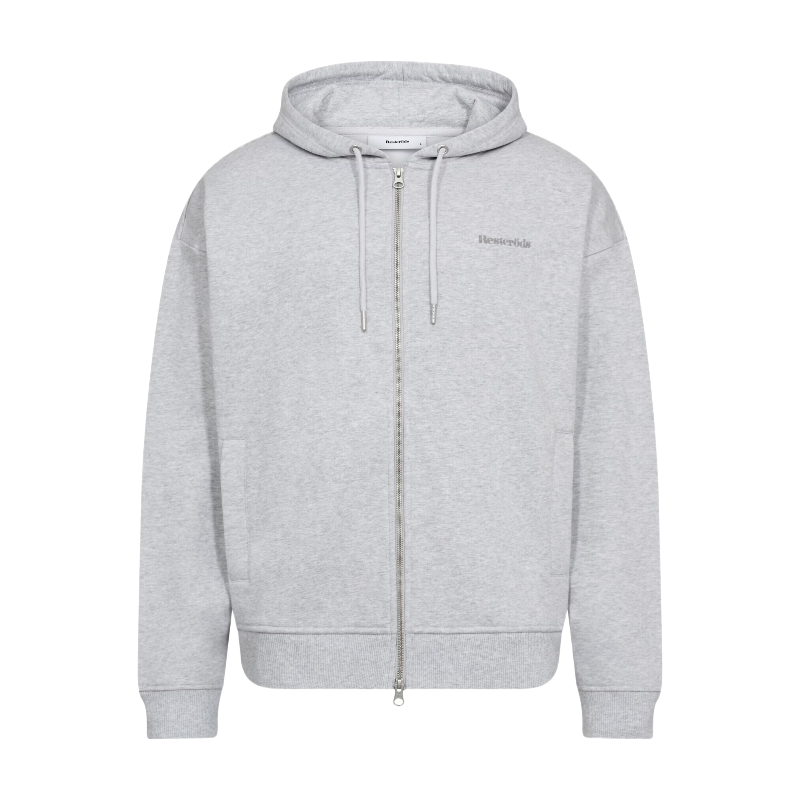 Resteröds Rick Hoodie Zip Gris clair chiné XS