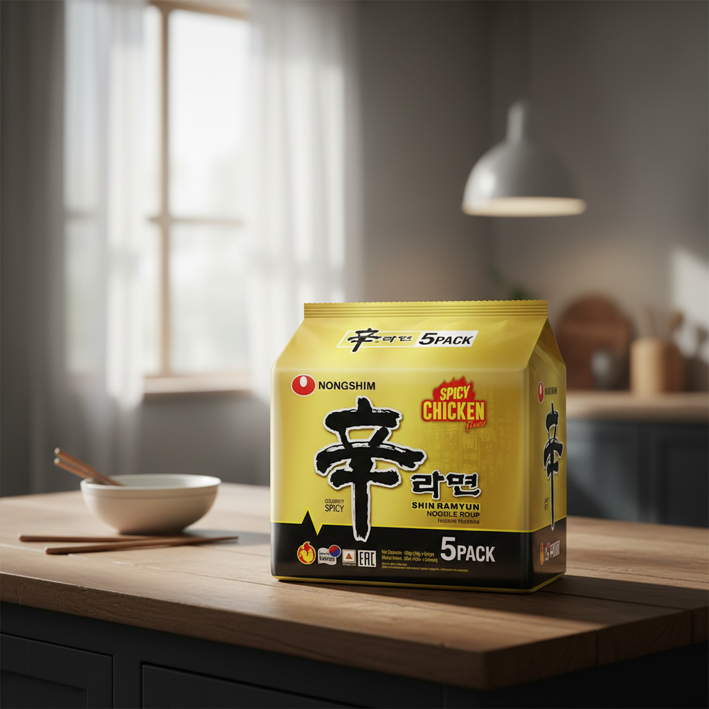 Nongshim Shin Ramyun Nouilles instantanées au poulet épicé - 5 x 120 g