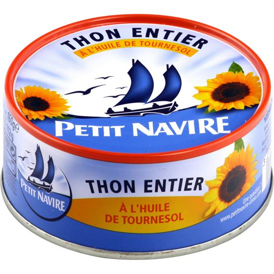 PETIT NAVIRE Thon entier à l'huile de tournesol - 160 g