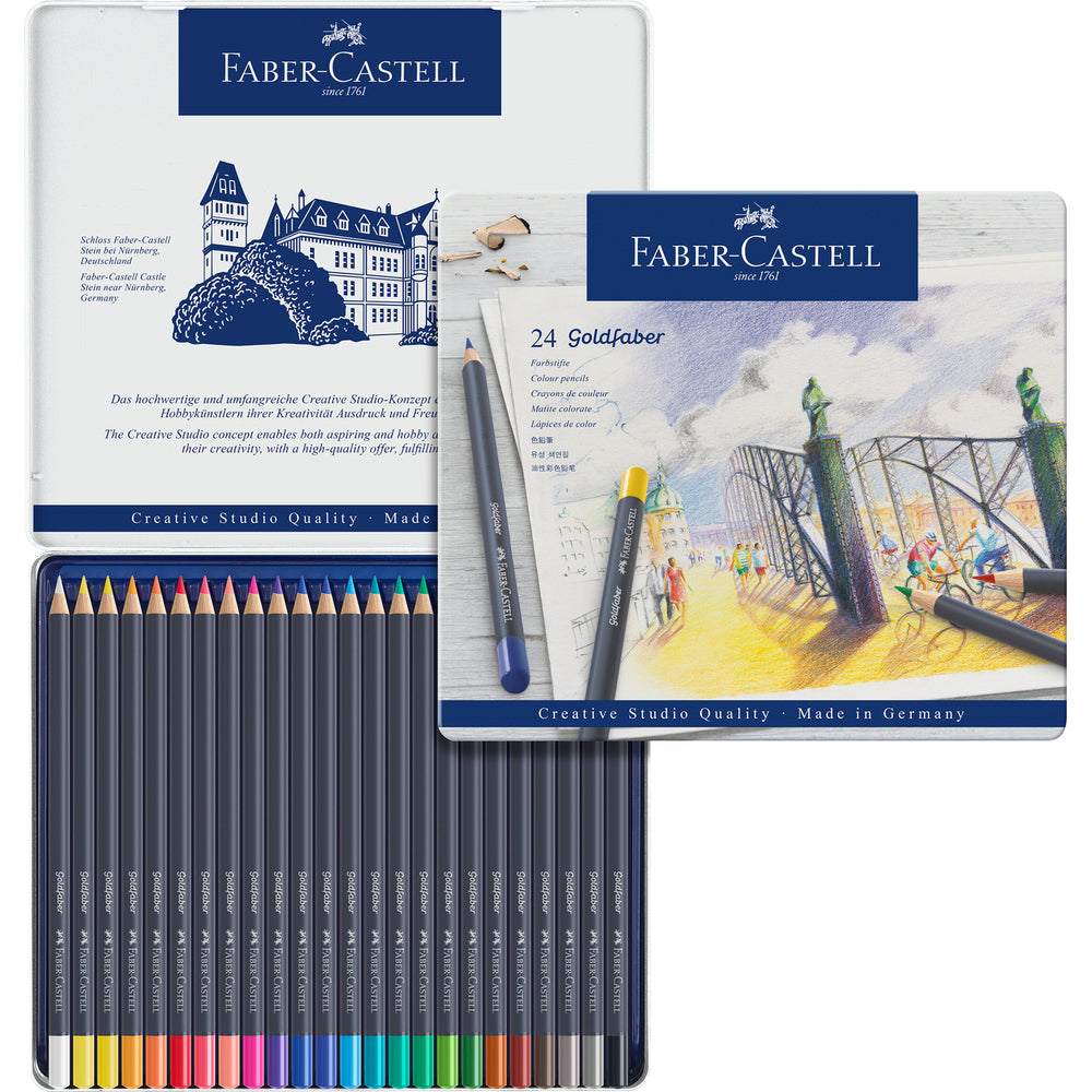Faber-Castelle Boîte de 24 crayons de couleur Goldfaber