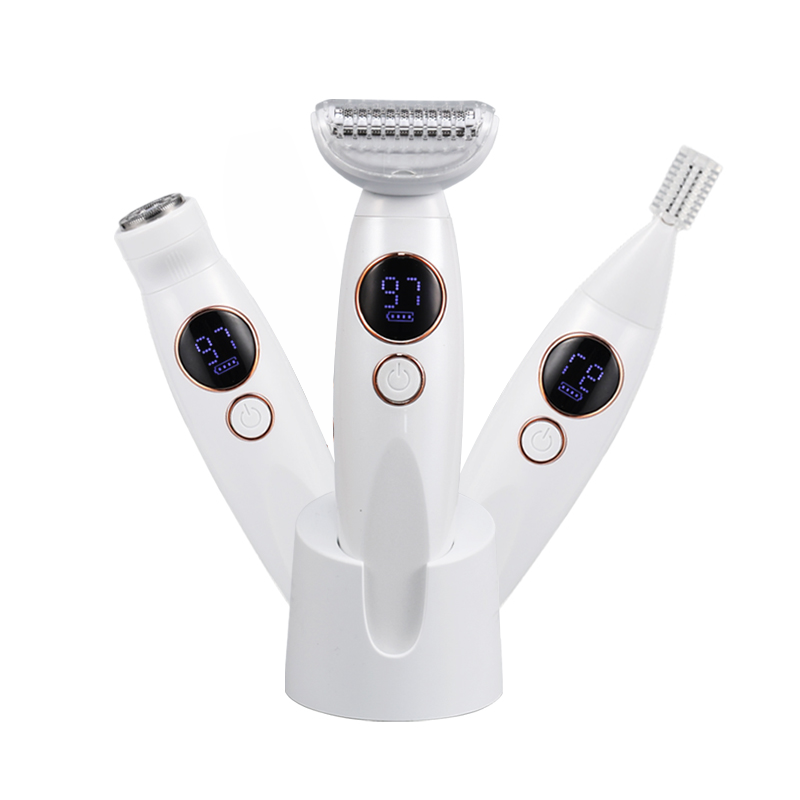 Tondeuse Électrique 3-en-1 Sparoma pour Femmes, Lames en Acier Inoxydable, 8308 Blanc