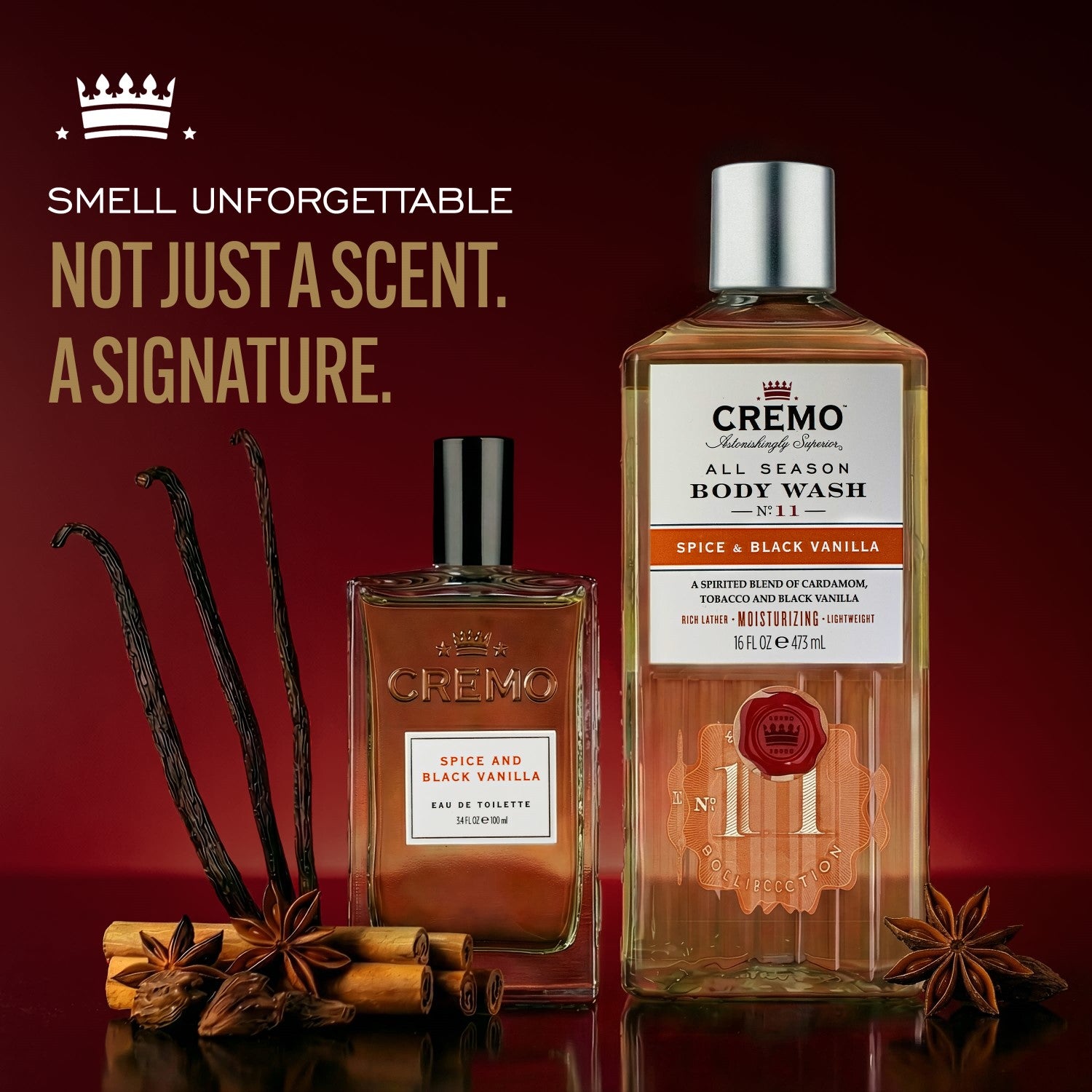 CREMO Épices & Vanille Noire - Coffret Cadeau Pour Homme (Eau de Toilette + Gel Douche) - 1 Unité