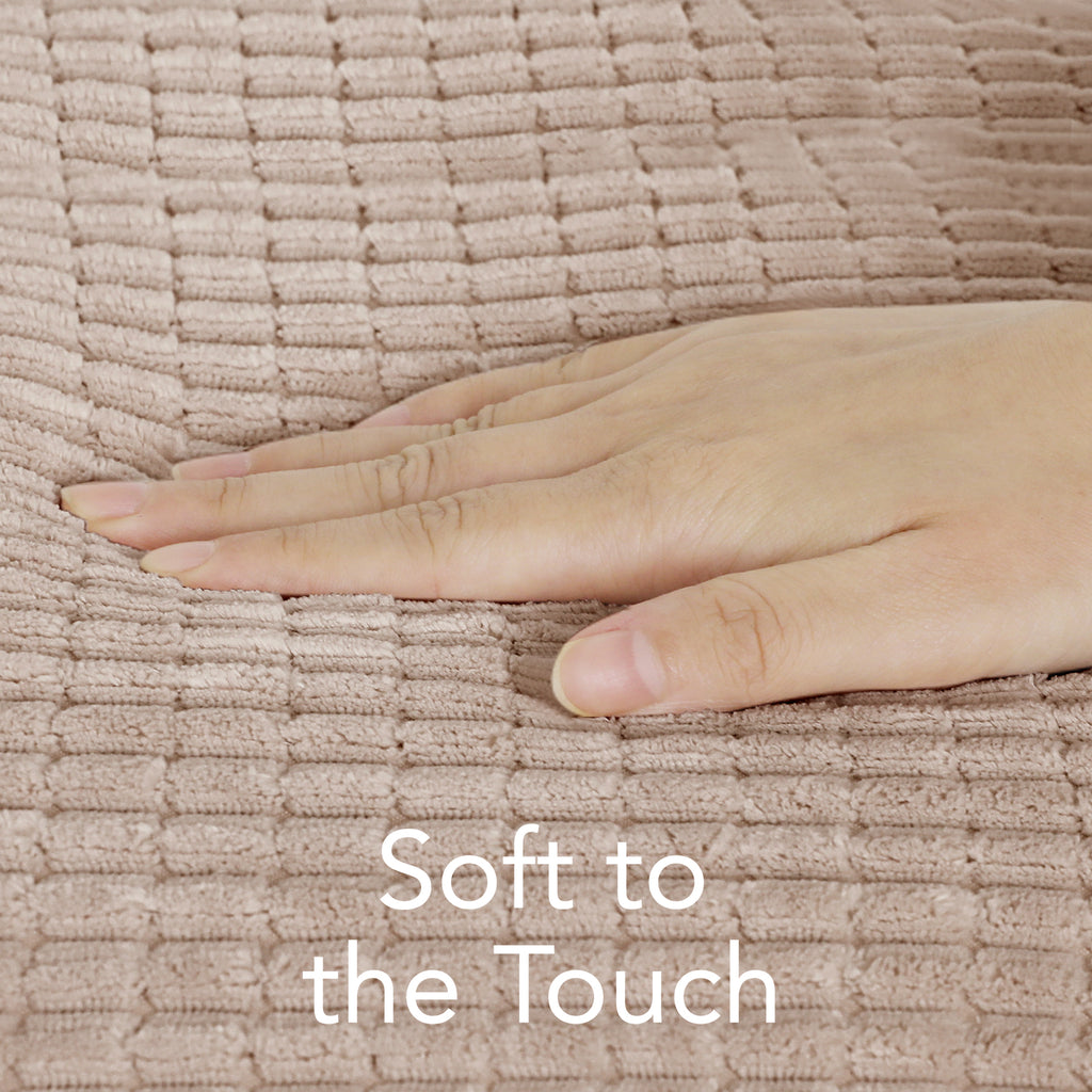 Deconovo Housse de coussin en velours Couleur beige 50*50 cm 1 pc