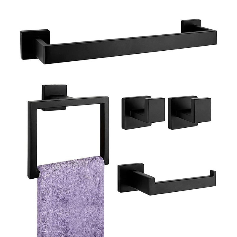 JORDAN&JUDY Lot de 5 porte-serviettes noirs, rangement de salle de bain, élégant et fonctionnel