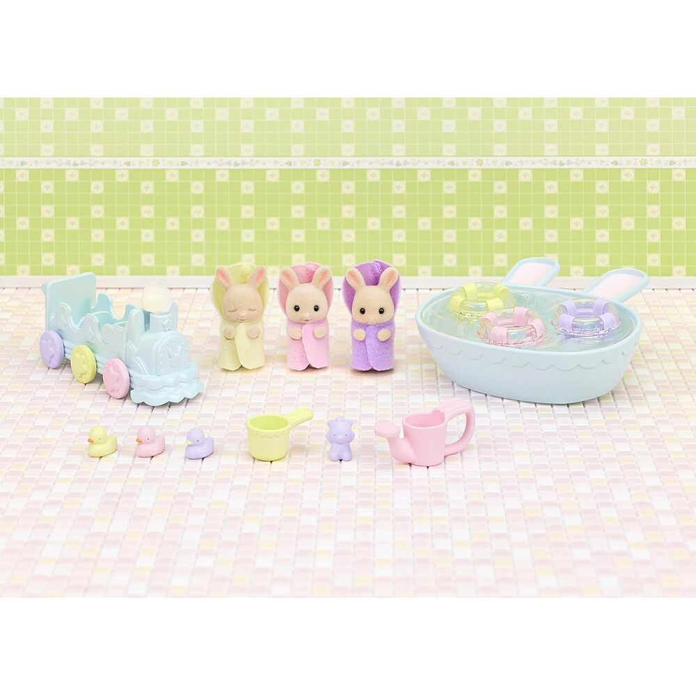 Sylvanian Families Coffret de Jeu Bébé Triplets Bain