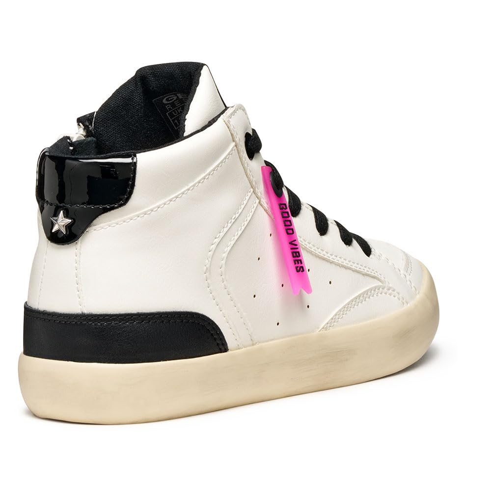 GEOX J Gisli Sneaker Femme Blanc/Noir