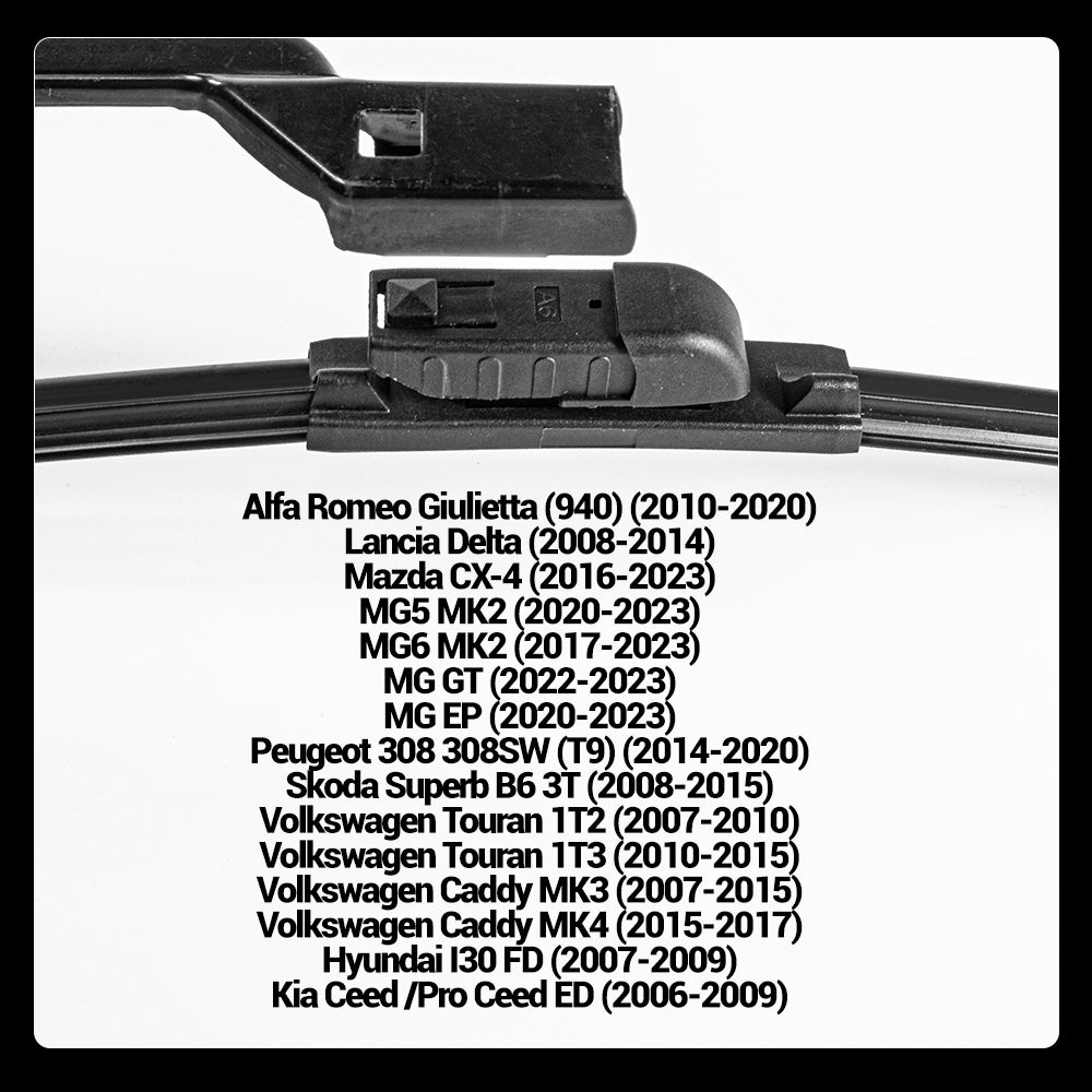 LECIBUBI Essuie-glaces pour Peugeot 308/T9, VW Touran, Skoda Superb B6, Hyundai i30 FD, équipement d'origine - 600 mm + 450 mm