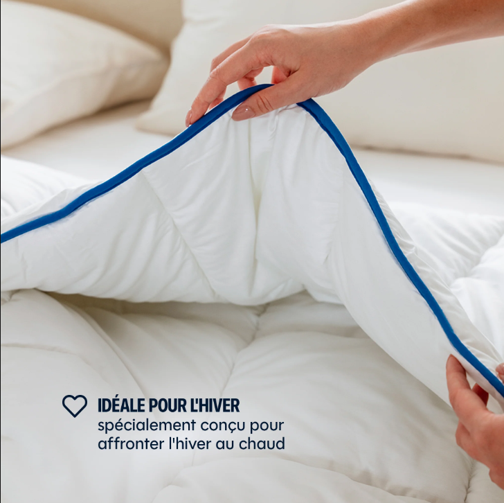 MORPHEA Couette Hiver fibres creuses siliconées, enveloppe coton 5 cm - 140 x 200 cm