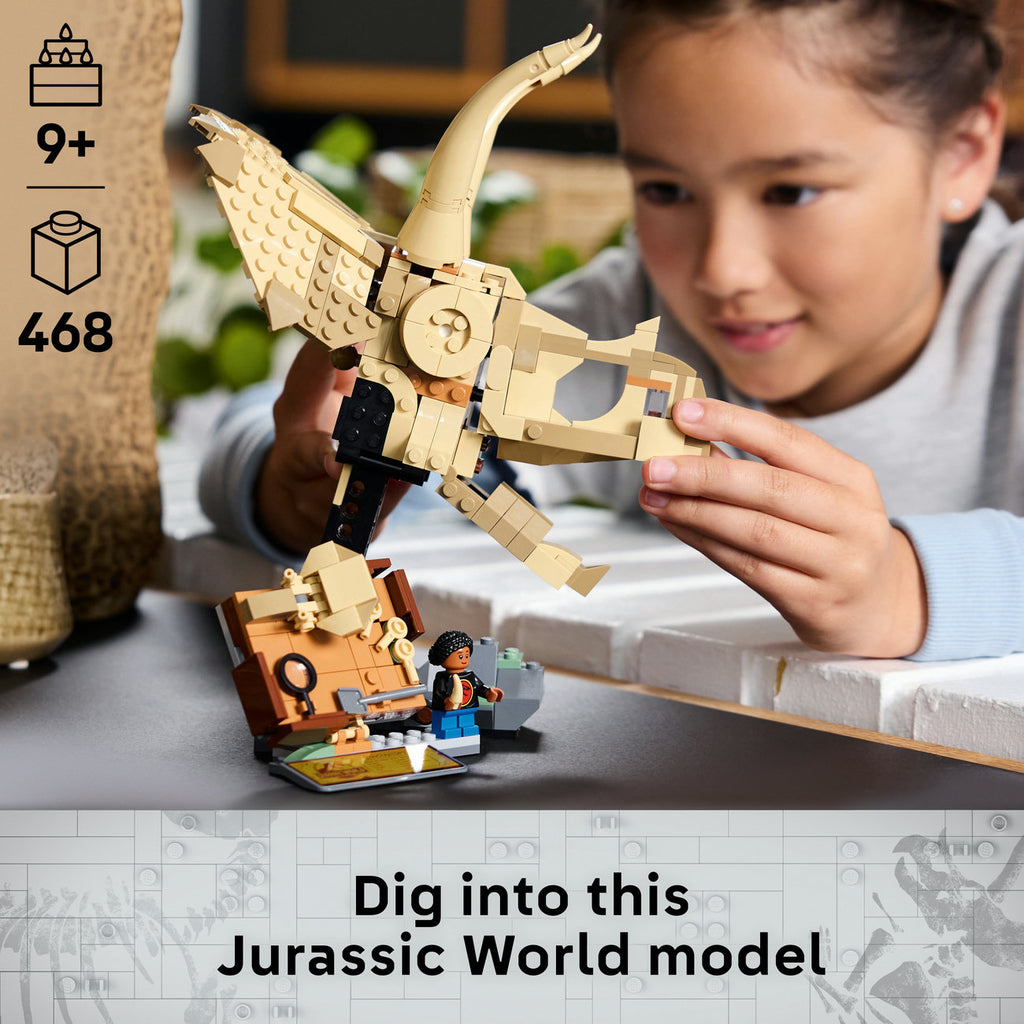 LEGO Jurassic World Fossiles de Dinosaures : Crâne de Tricératops 76969 Set de Jouets de Construction (468 Pièces)
