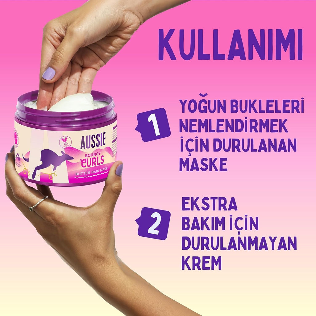 AUSSIE Masque Boucles Rebondies pour Cheveux Bouclés - 500 ml